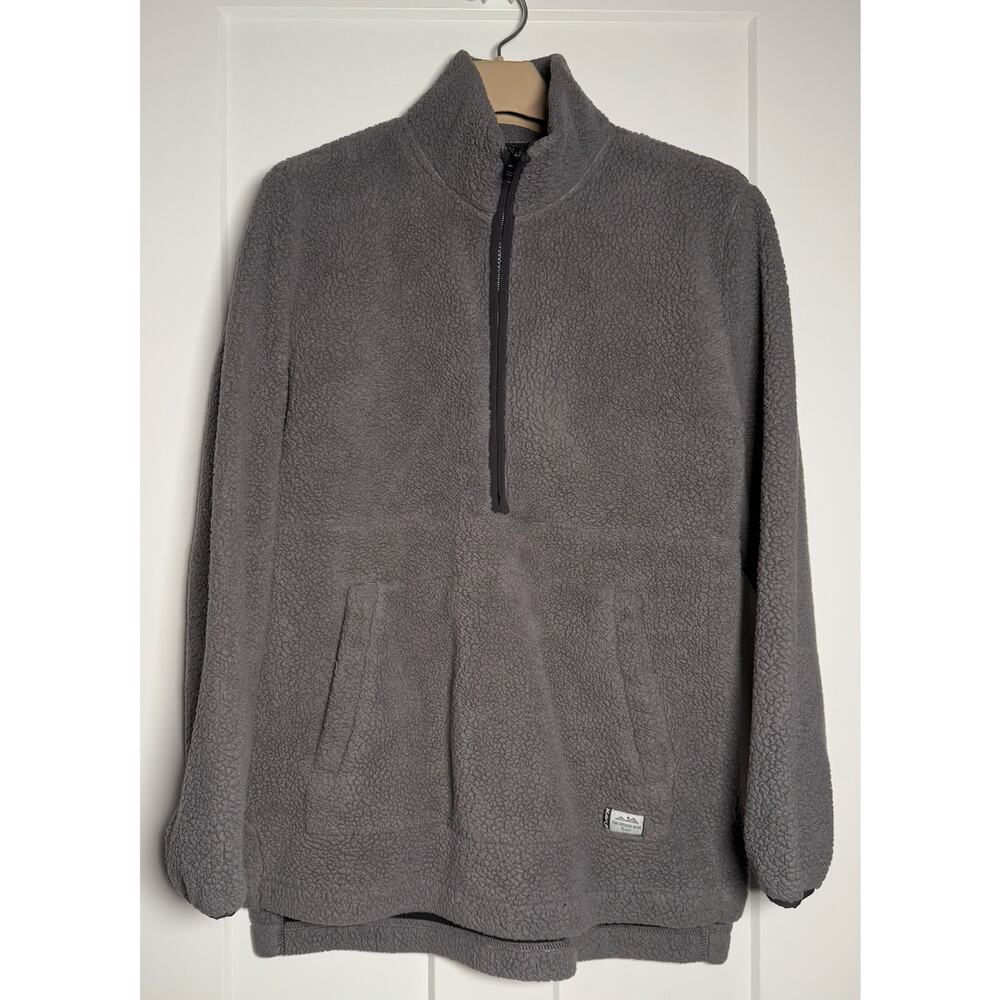 KAVU Snowpack Half Zip Women LARGE Pullover Sherpa Fleece Kangaroo Pkt